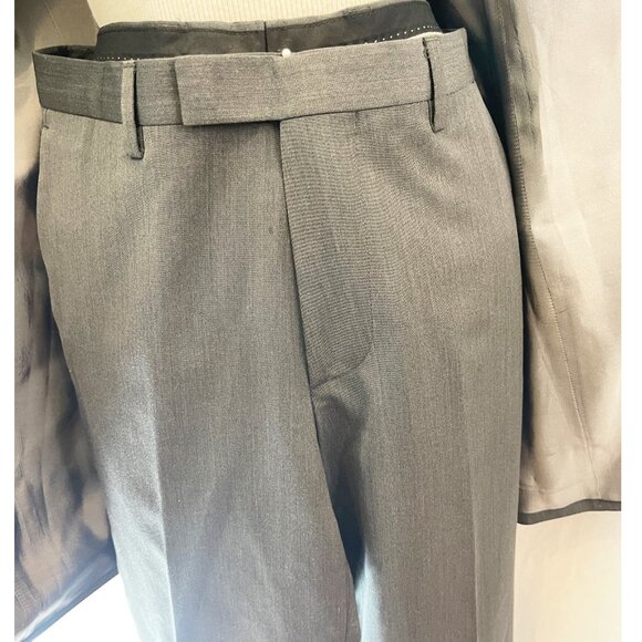 Boss Hugo Boss Grey Wool Long Sleeve Pockets Blazer 2 Piece Men's Suit Set 40L - Picture 12 of 14